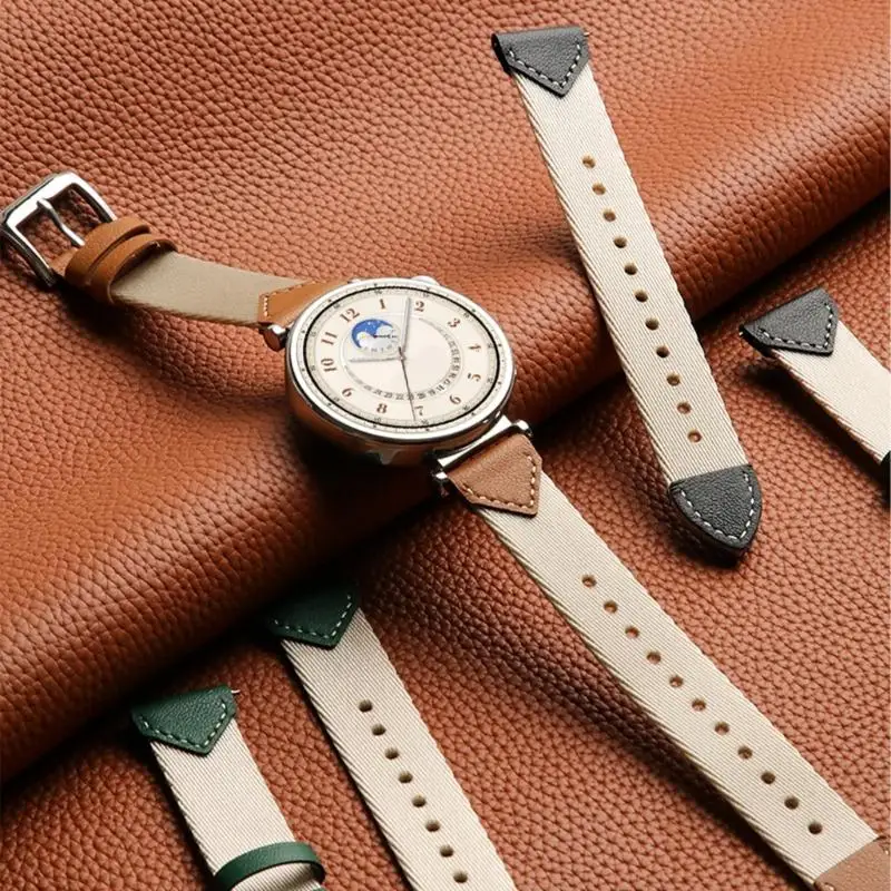 Correa cuero nylon Strap pulsera reloj inteligente para GT5 77JC