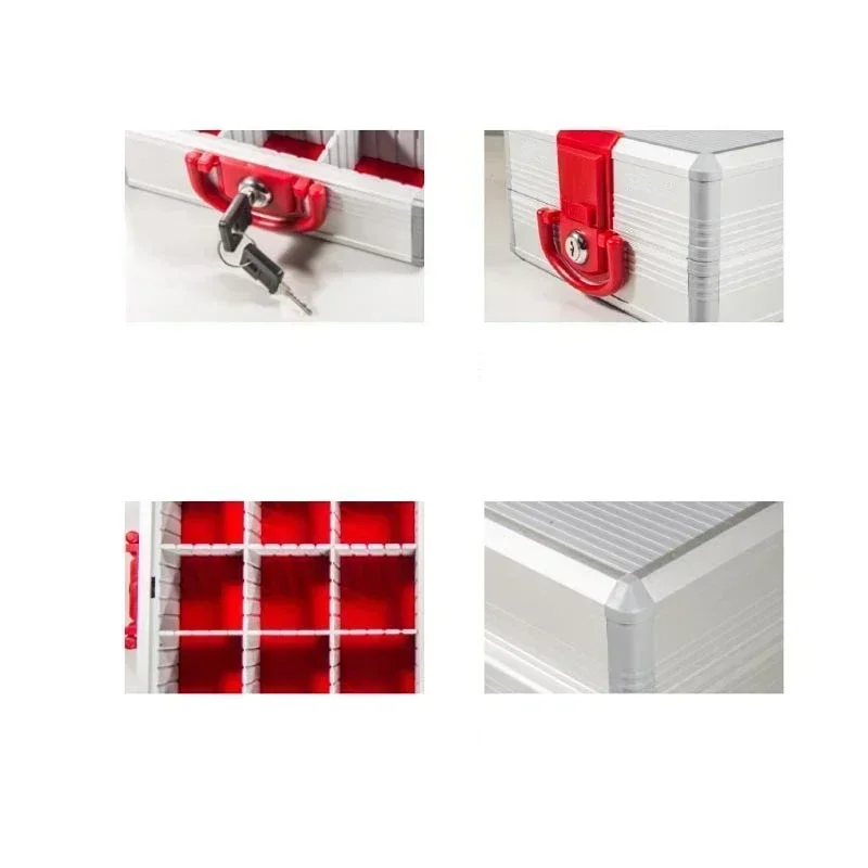 6, 9 griglie regolabili in lega di alluminio per PC aziendale sigillo finanziario scatola di immagazzinaggio valigia portatile per forniture per ufficio grandi e piccole