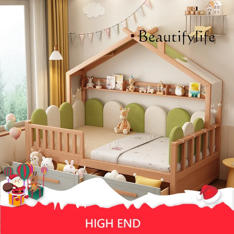 

Bed Camping Modern Japanese Lit Cabane Enfant Furniture Minimalist Storage Children Bed Brown Unique Wooden Frame Children