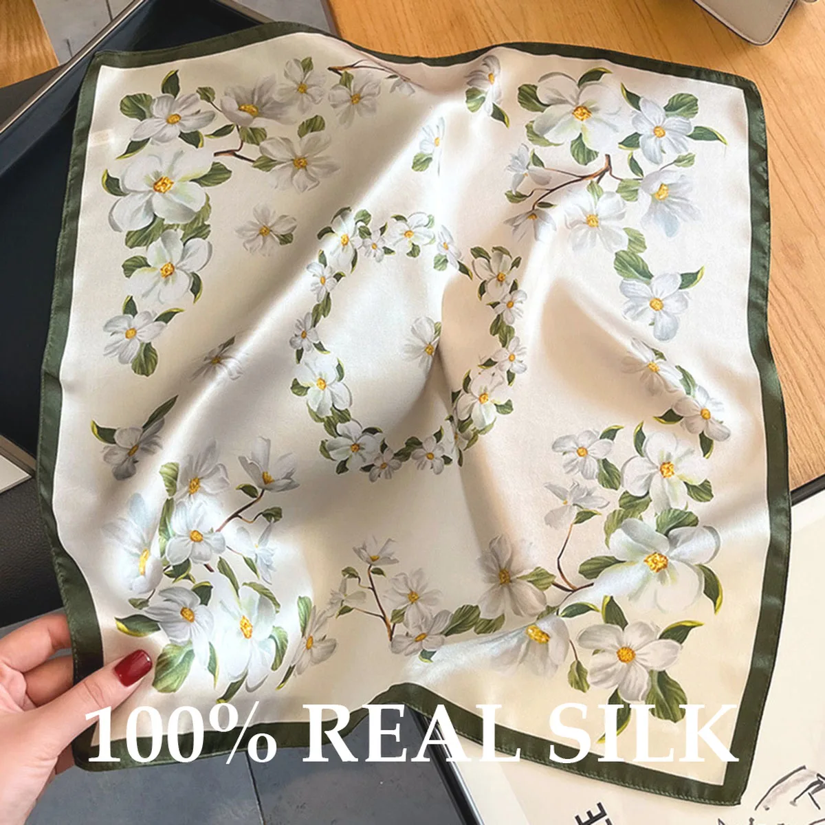 100% Reines Luxus-Design Quadratisches Foulard-Tuch für Damen, Modisches Sommer-Sonnenschutz-Leichtgewicht, Atmungsaktiver Schal, Pashmina-Poncho