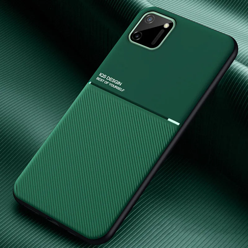 

Для Oppo Realme C11 6.5 чехол автомобильный магнитный держатель кожаная пластина чехол для телефона для Realme C 11 RealmeC11 2020 RMX2185 задняя крышка