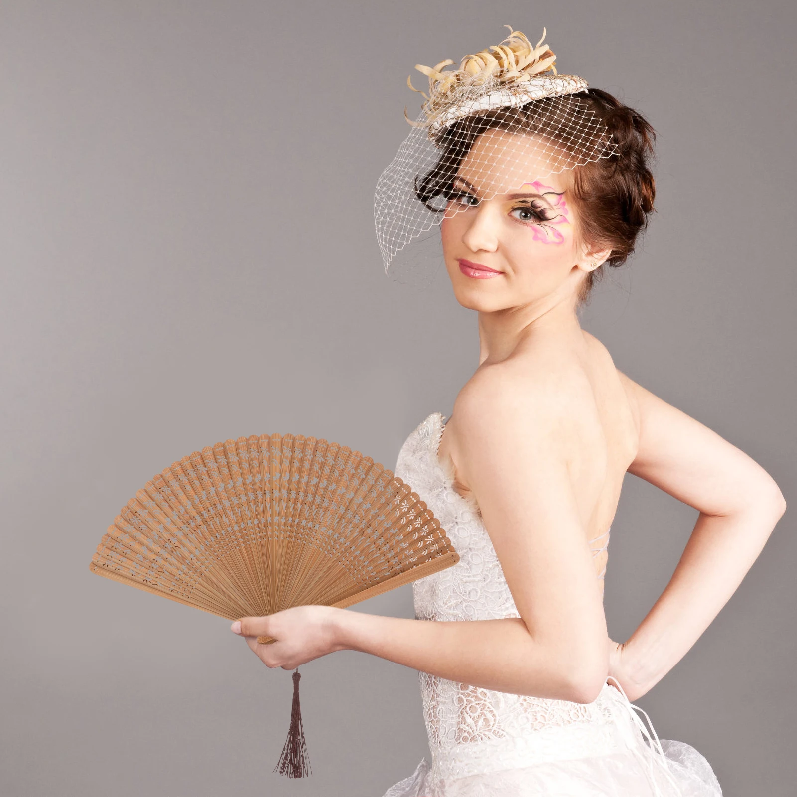 

Bamboo Hand Wooden Folding Vintage Style Small For Women Lightweight Foldable Chinese Decor Summer Cooling Accordion Fan