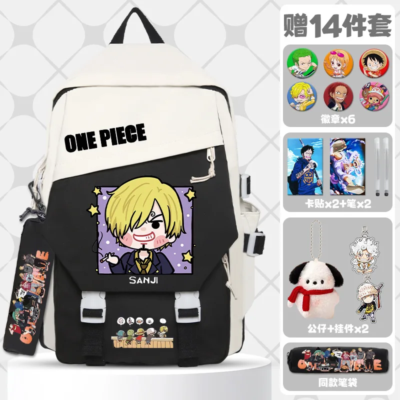 One Piece New Cartoon Student Schoolbag Large Capacity Casual and Lightweight Shoulder Pad Stain-Resistant Waterproof Backpack