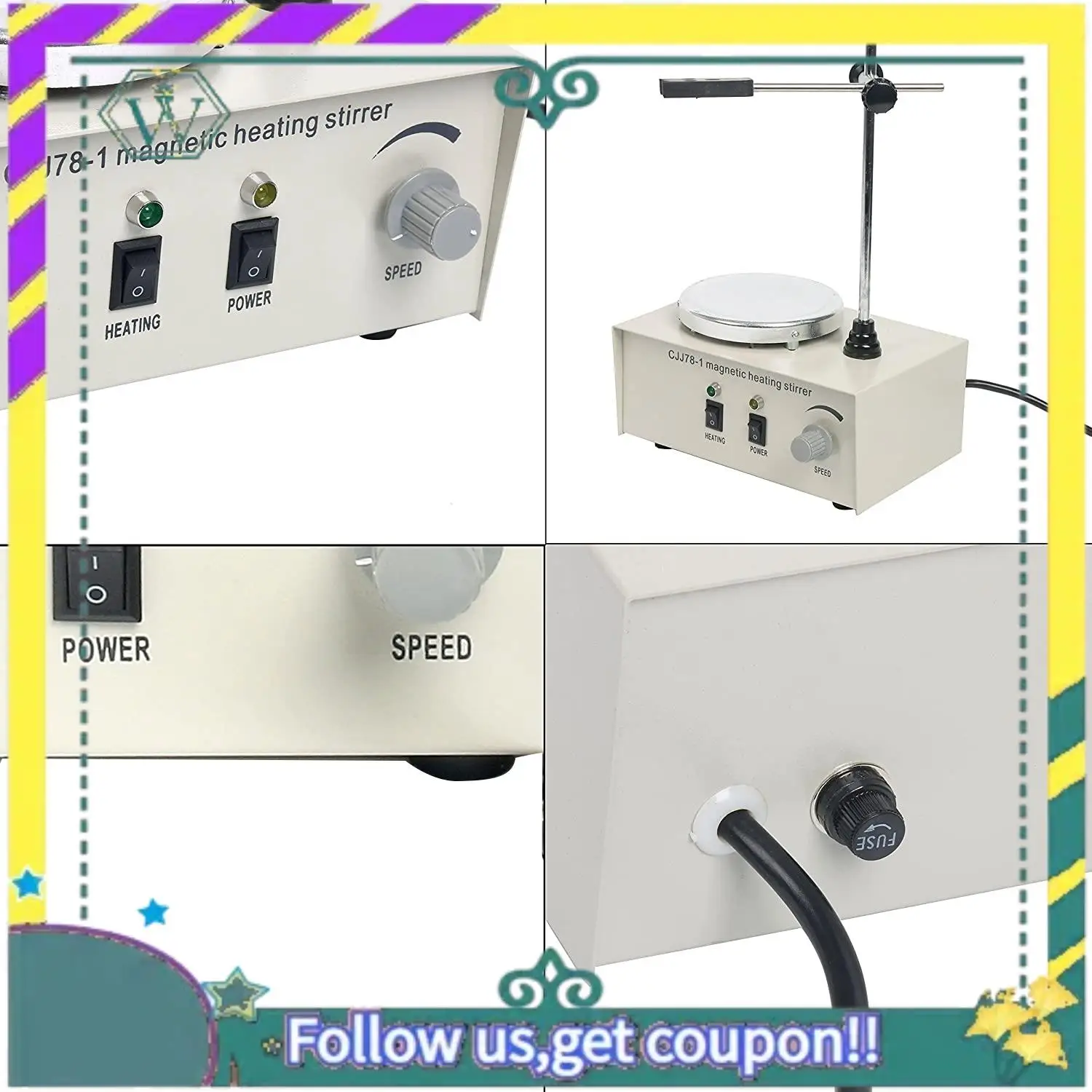 NEW 220V Heating Magnetic Stirrer Lab Mixer Machine 78-1 Hotplate Magnetic Stirrer Lab For Stirring 1000Ml EU Plug