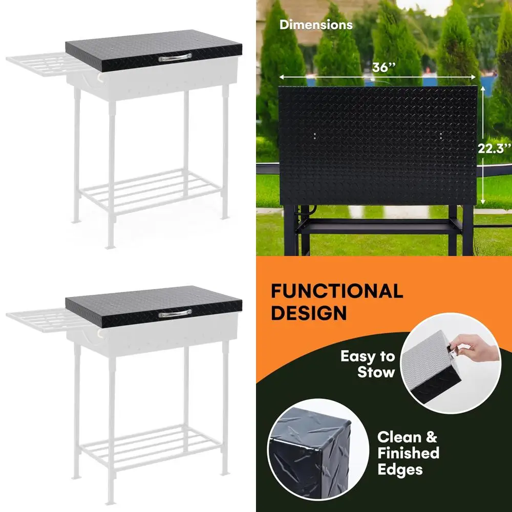 

Aluminum Flat Top Grill Lid with Suitcase Handle – 36 Inch Weatherproof BBQ Replacement Cover for Griddles