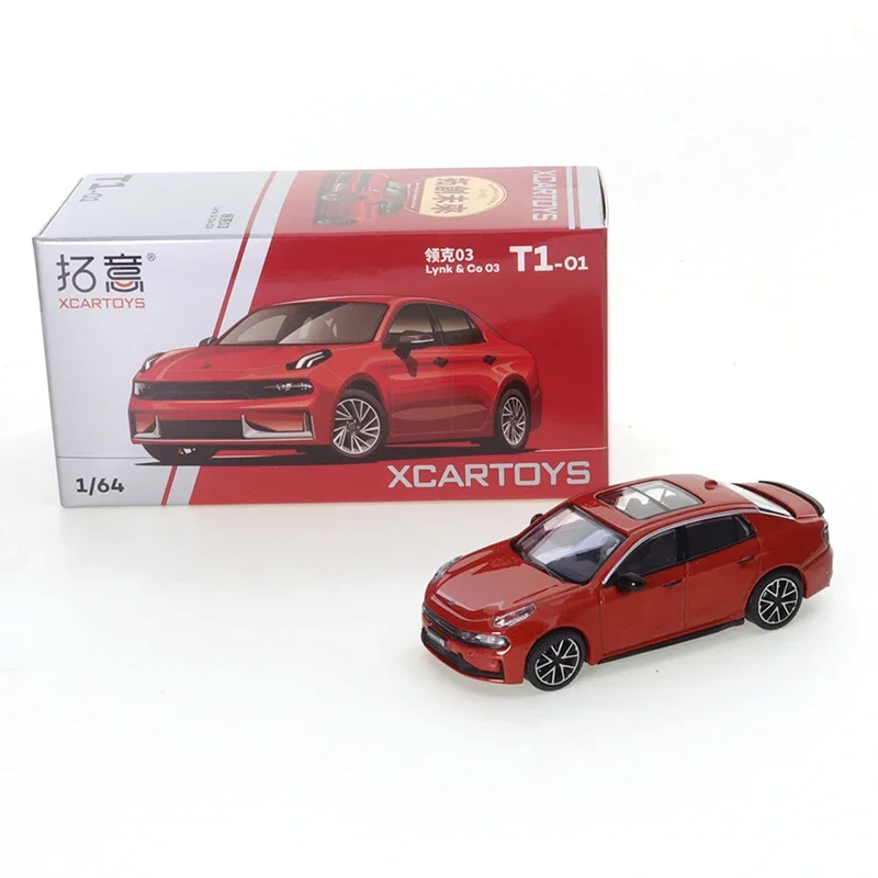 Xcartoys-ダイキャスト自動車モデル装飾品、赤い車、モーター車、合金玩具、lynk & co 03、1:64