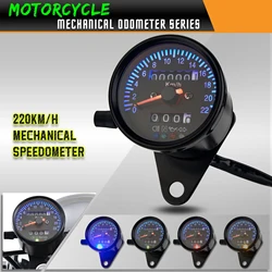 KKMOON Cafe Racer Retro Custom Motorcycle Mechanical Speedometer with LED Indicator Odometer 220km/h