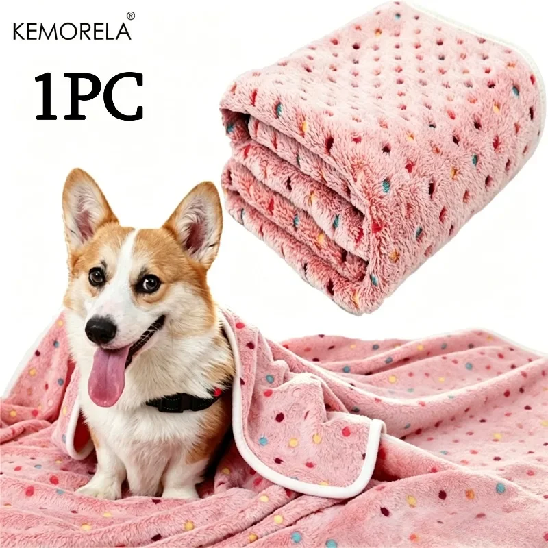 KEMORELA Weiche Flauschige Haustierdecke mit Niedlichem Punktmuster, Gemütliches Warmes Bett für Katzen und Hunde, Kleine bis Große Größen, Mattenbezug, Haustierzubehör – Detail 3