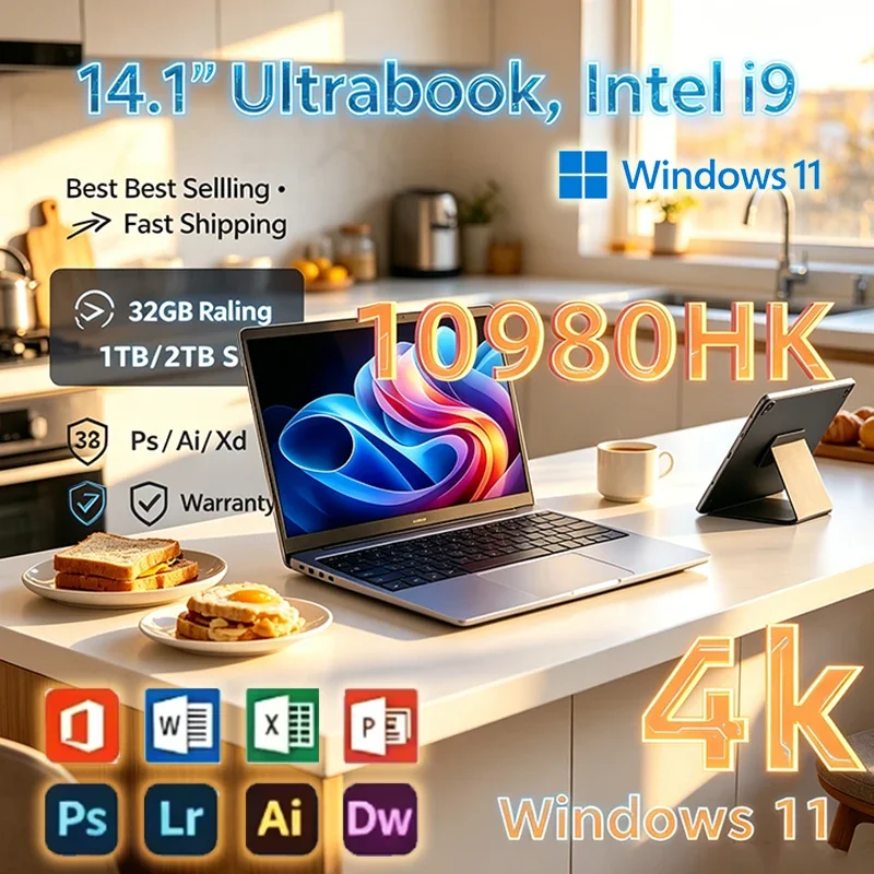 Intel Core i9 10980HK 14.1 inch laptop 16GB RAM 2TB SSD Windows 11 Por Office PC Notebook computer Portable Gaming laptops