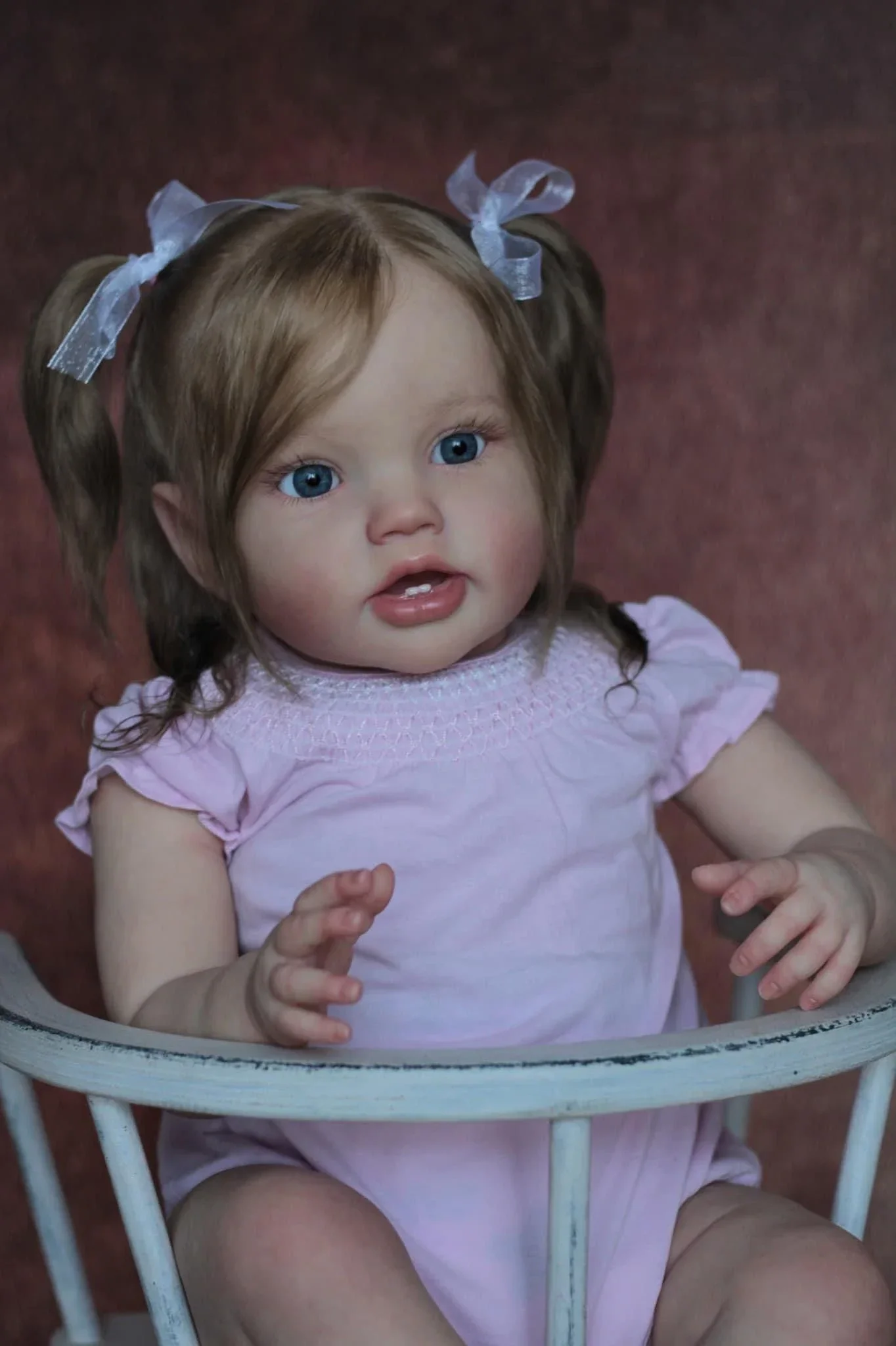 24Inch Lottie Reborn Baby Toddler Doll Newborn Princess Girl Lifelike Soft Touch 3D Skin Art Doll with Hand Root Hair