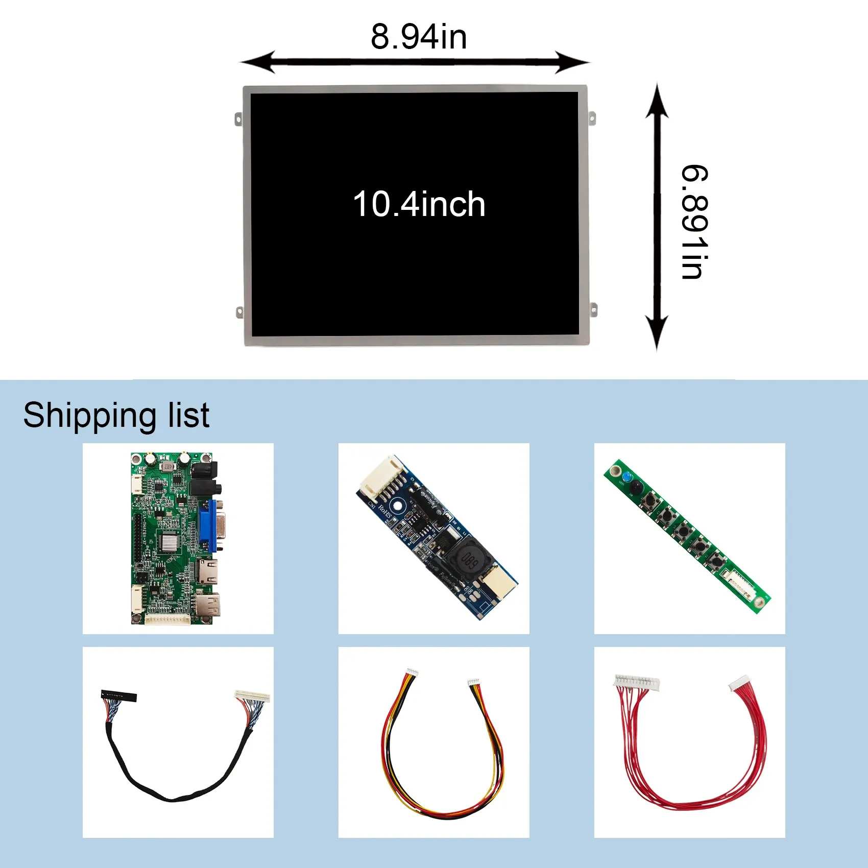 H-D USB VGA لوحة تحكم LCD 10.4 "VS104T-003A 1024X768 IPS شاشة LCD