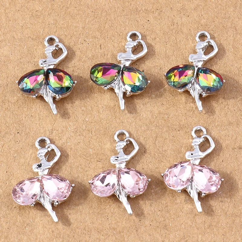 10 stücke 12x14mm Nette Kristall Blume Charme für Schmuck Machen DIY Tropfen Ohrringe Anhänger Halsketten Handmade Schlüsselanhänger handwerk Geschenke – Detail 8