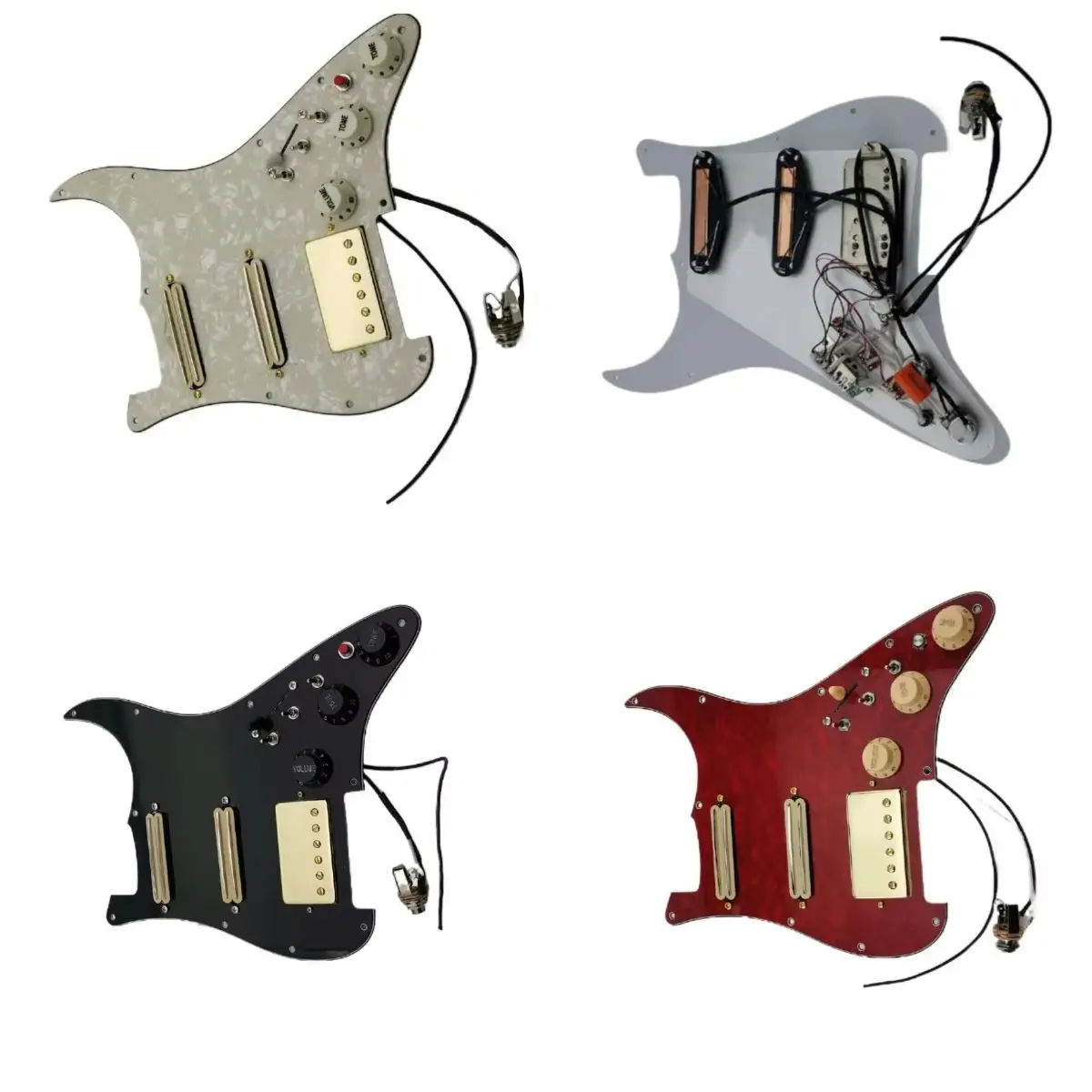 Alnico 5 Humbucker Pickups HSS Prewired Loaded Pickguard Wiring Harness Single Feature Guitar