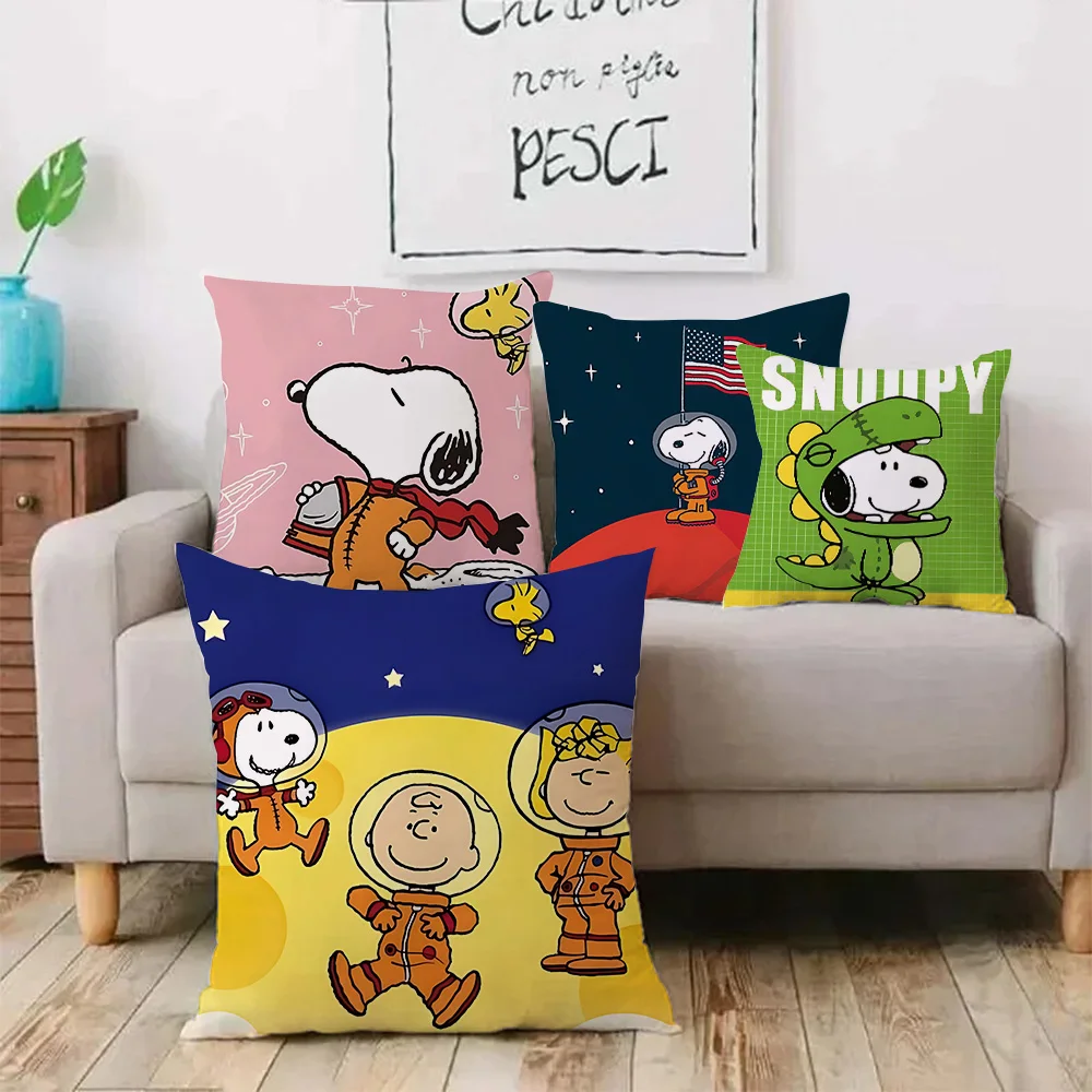 Funny Pillow Covers Cartoon Sofa Decorative Home Double-sided Printing Short Plush Cute Cartoon Snoopys Cushion Cover