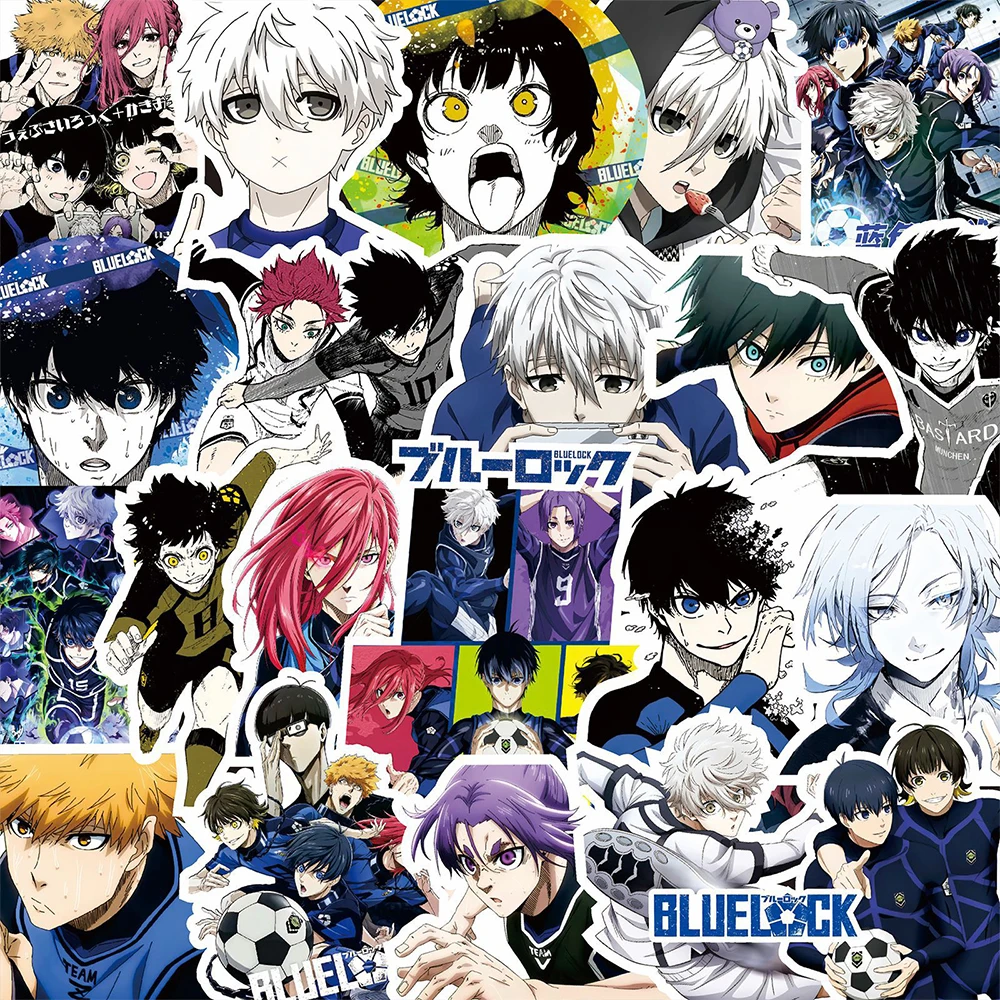 10/30/80pcs Blue Lock Football Anime Stickers Cool Isagi Yoichi Cartoon Sticker Skateboard Phone Notebook Classic Manga Decals