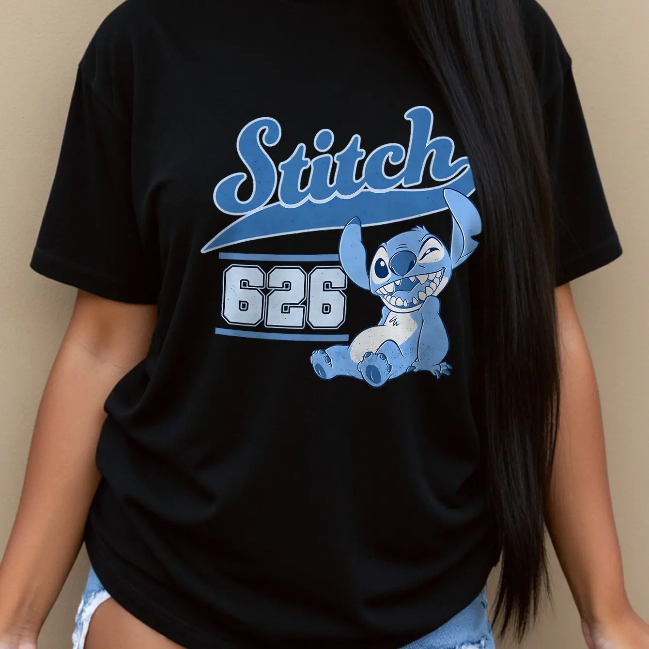 テストアイテム 626 ステッチ漫画 Tシャツディズニー 2025 夏の新女性のプラスサイズ Tシャツトレンディなルーズカジュアル半袖トップ