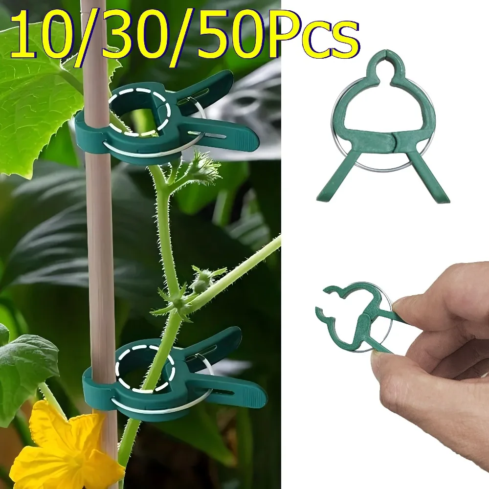 10-50Pcs Plastic Adjustable Plant Clips Reusable Garden Support Clips for Flower Vine Vegetable Tomato Durable Gardening Tools