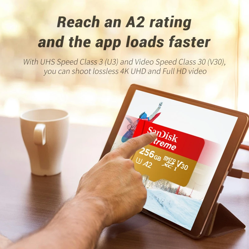 SanDisk Extreme microSDXC UHS-I CARD V30 A2 U3 بطاقة الذاكرة تصل إلى 190 ميجا بايت/ثانية بطاقة Microsd TF الأصلية للهواتف بدون طيار 64G 128G 256G