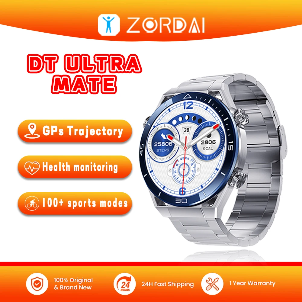 

ZORDAI DT Ultra Mate Smart Watch for Men For Business Sports IP68 Waterproof BT Call Relojes Heart Rate Tracker Month Sleep 2024