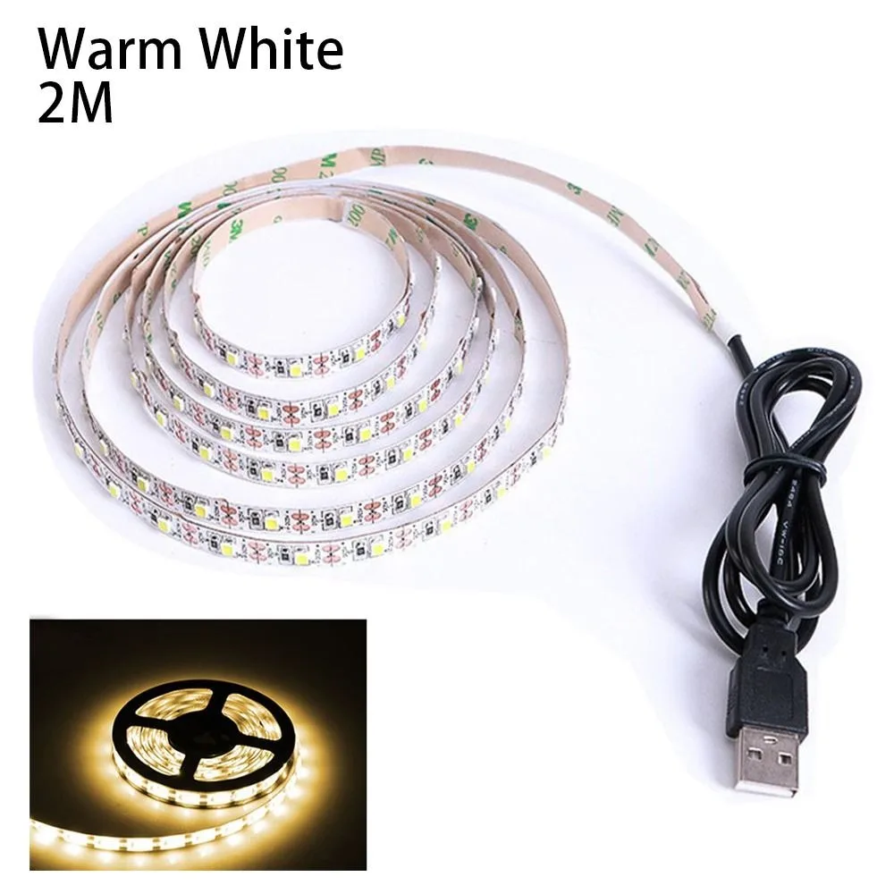 1Pcs Waterproof DC 5V LED String Light White Warm White Lighting Tape USB Strip Lamp 1-5m Home Decor SMD 2835 LED TV Background