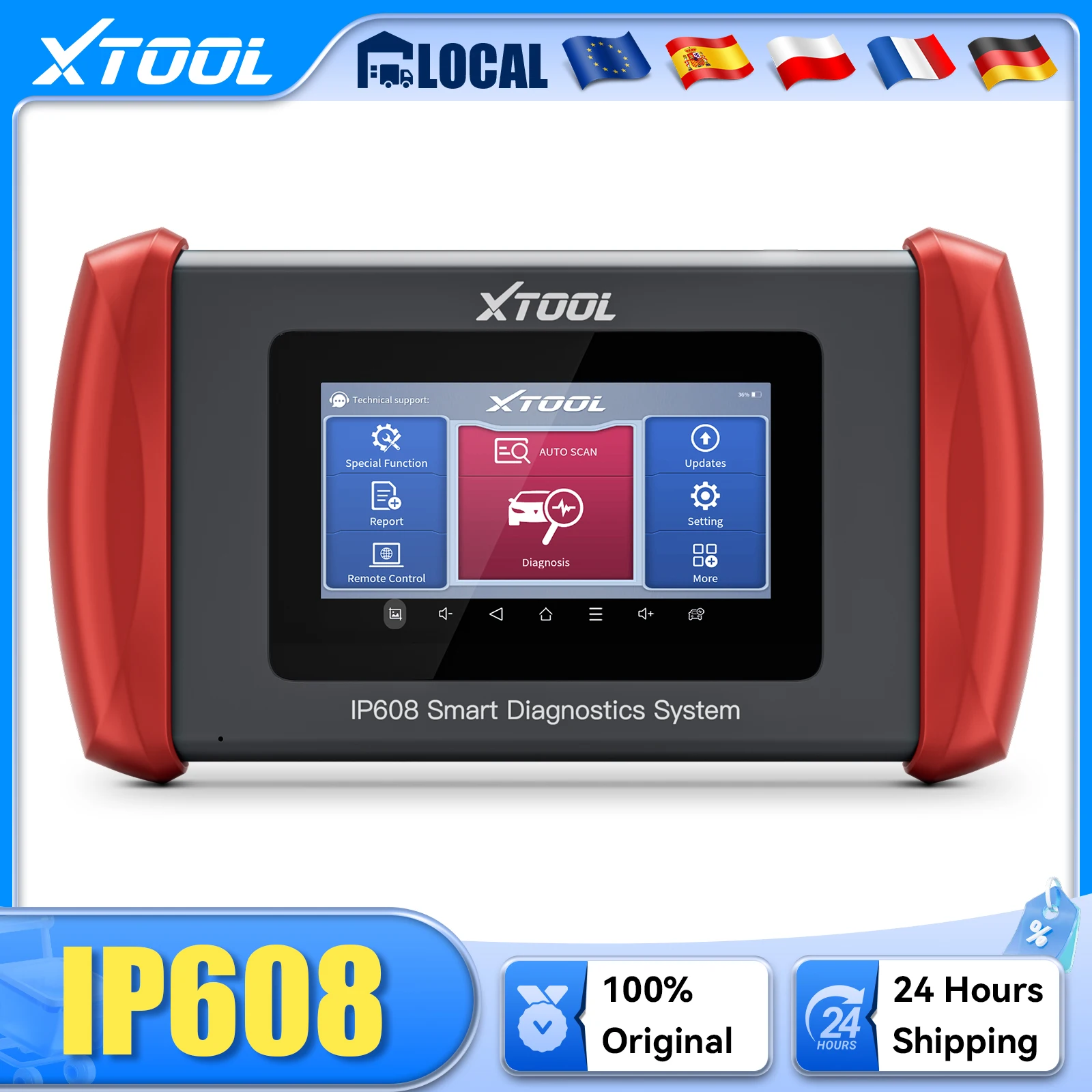 XTOOL IP608 Vollständiges OBD2-Diagnosegerät für Alle Fahrzeugsysteme, Auto-VIN-Scanner, CAN FD ABS 30+ Resets, Kostenlose Lebenslange Updates