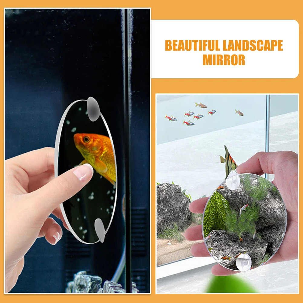 

Acrylic Betta Mirror Suction Cups Fish Tank Decor Training Aid Single Side Design Betta Mirror Fish Tank Decorations