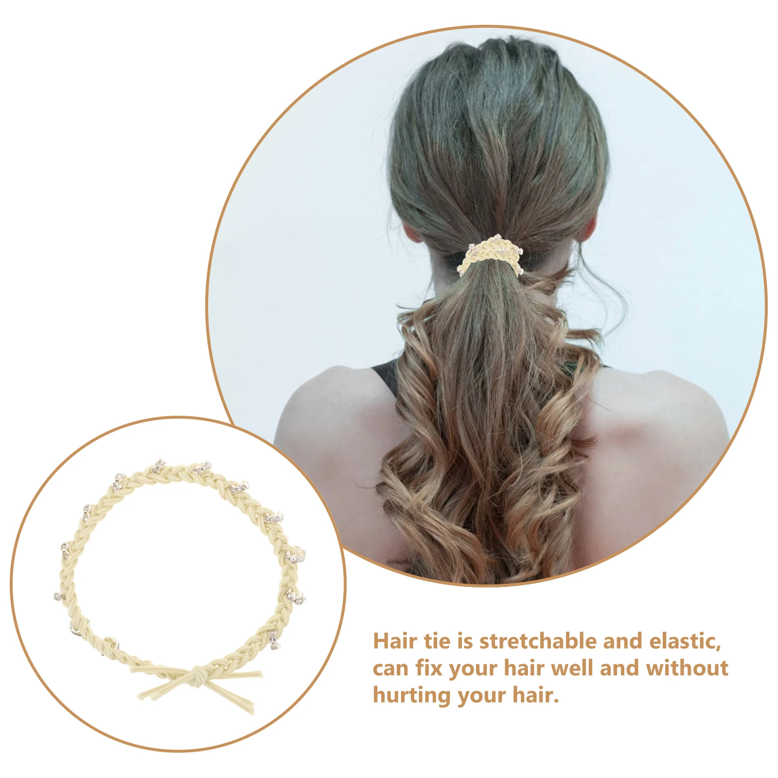 

Diamond encrusted Twist Hair Ties Rhinestone Elastic Ponytail Holders Scrunchies for Women Girls Hair Accessories Nylon