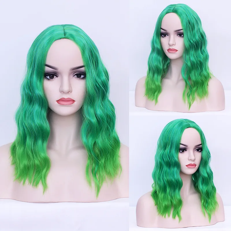 Wig Cosplay panjang berombak 9 warna, rambut palsu Cosplay tahan panas untuk wanita kostum Natal pesta Halloween modis