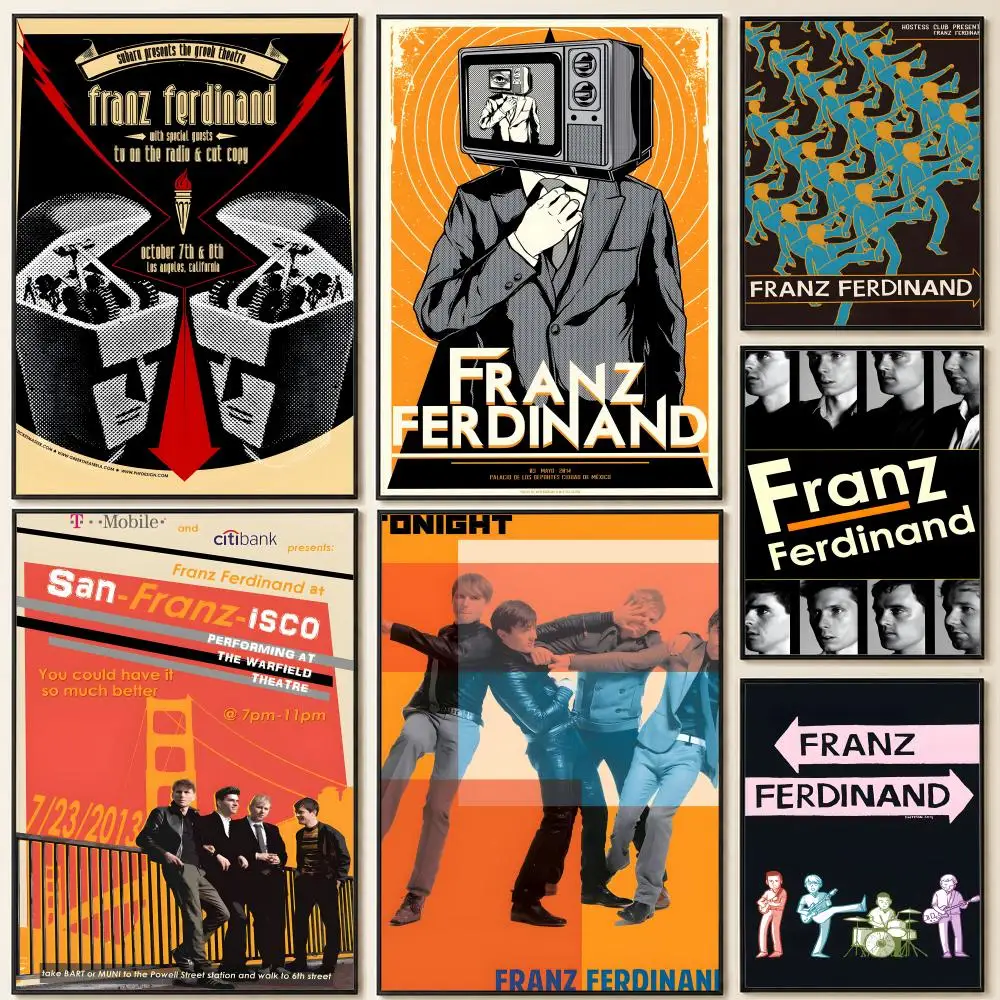band F-Franz F-Ferdinand Poster HD Self Adhesive Wall Poster Waterproof Removable No Fade for Bedroom Living Room Decor