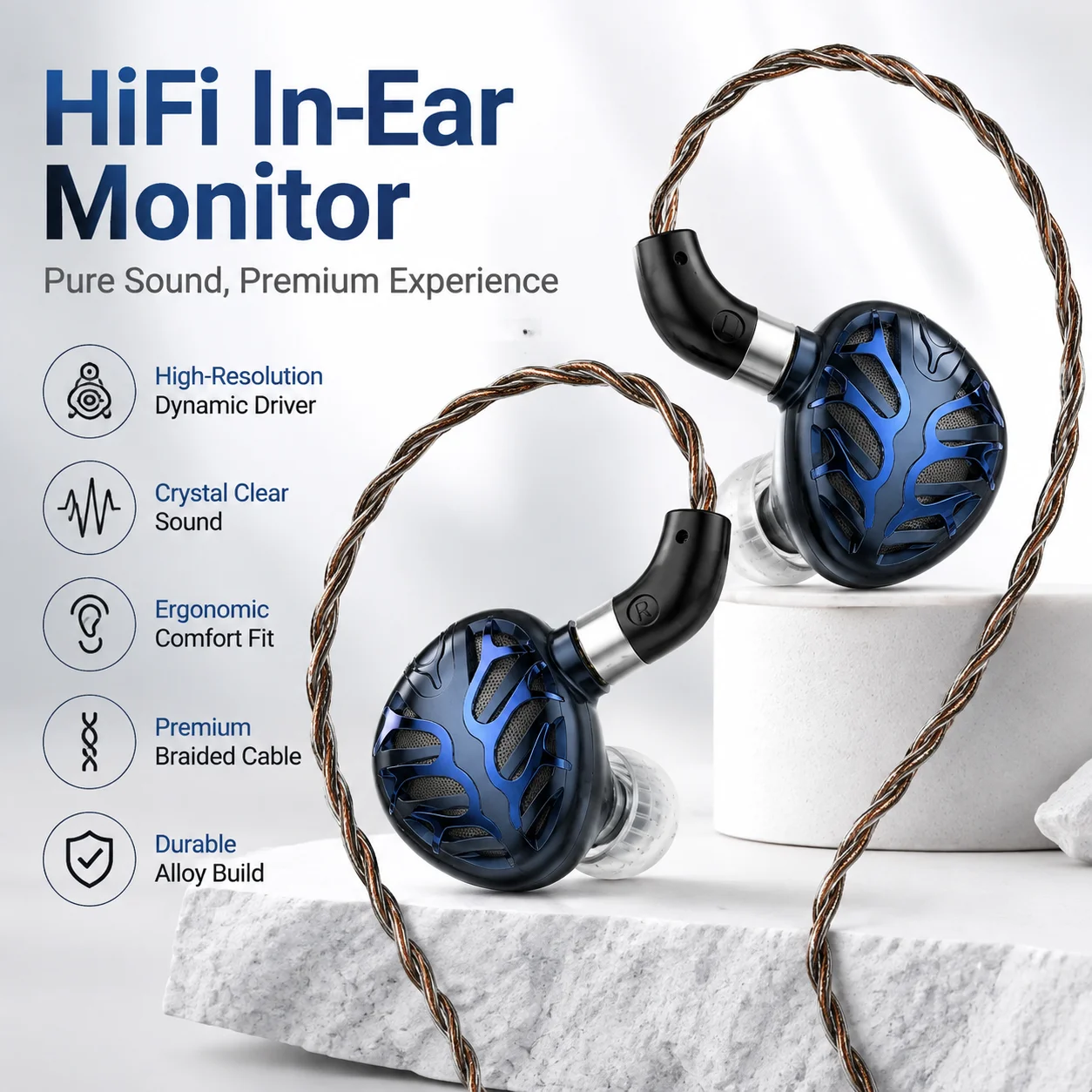 TRN In Ear Wired Headphones 14 6Mm Planar Diaphragm Hifi Detachable Cable Earphones For Music Gaming Audiophile