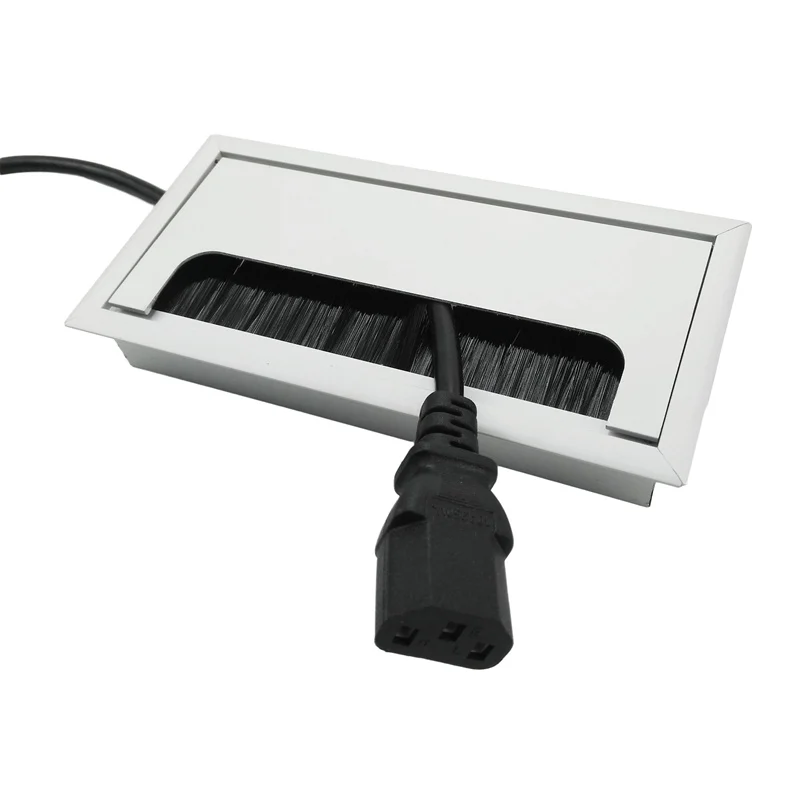 Aluminum Alloy Table Line Hole Cover Desk Outlet Desktop Hole Wire Decoration Cover Rectangular Threading Box Office Accessories