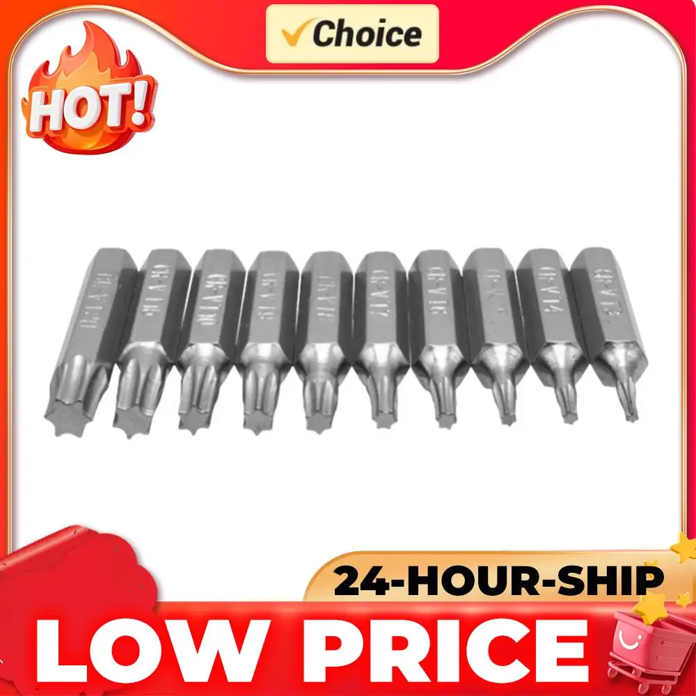 10pcs CR-V Plum Blossom Bit Set Professional 4mm Torx Bit Set Hand Tool Accessories for Repairing Mobile Computer