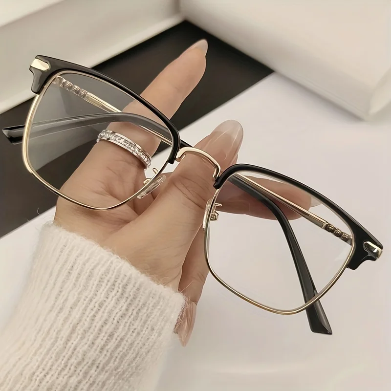 Lunettes carrées anti-radiation et anti-lumière bleue pour femmes, avec monture en métal de haute qualité