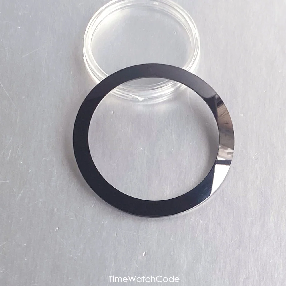 38mm*30.6mm Sloping Watch Bezel Insert Black Ceramic Watch Bezel Ring Sterile for NH35 40mm Men's Watch