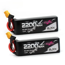 2 pz 4S 14.8V 2200mAh batteria Lipo 30C 40C 70C con XT60 T Dean Plug per RC aereo auto FPV elicottero Drone Quadcopter