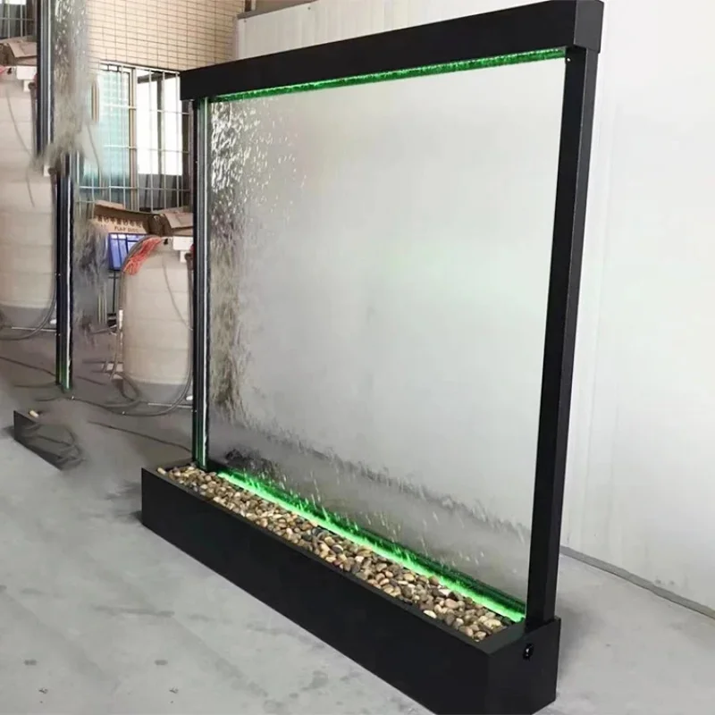 custom.Modern Design Metal Floor-Standing Waterfall Fountain Printed Technics Wall Feature Screen Home Garden