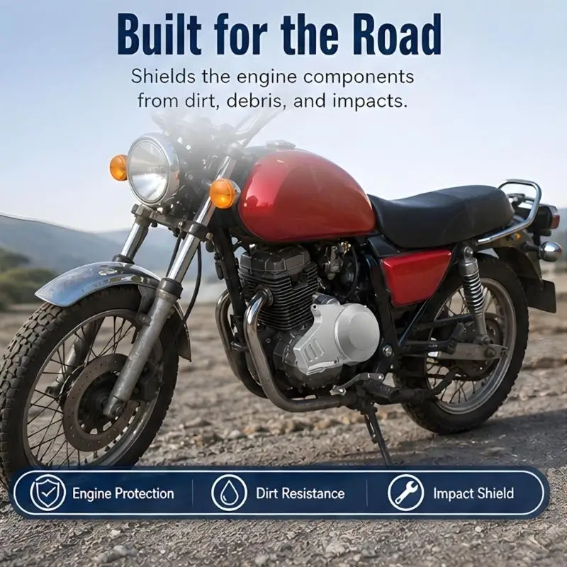 M76E Silberne linke Motorgehäuseabdeckung für Motorradservice und -reparatur – Detail 10