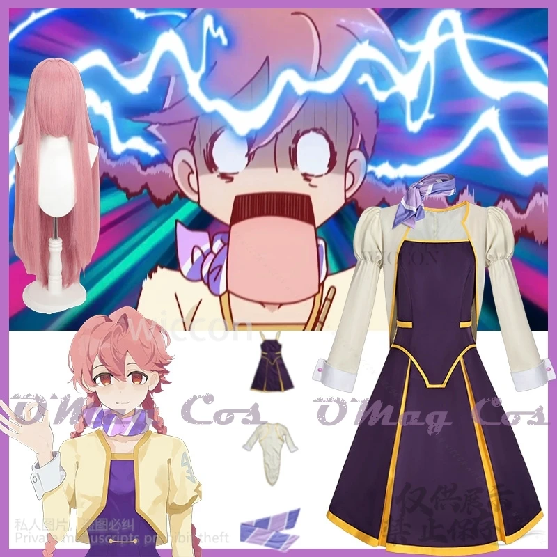 

Yachiyo Anime Apocalypse Hotel Cosplay Costume Long Elegant Purple Skirt Kawaii Cute Lovely Lolita Silk Scarves Wigs Customized