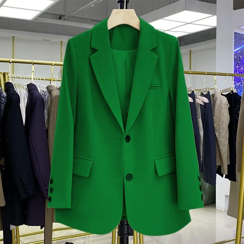 2025 neue Blazer Frauen Mantel Frühjahr Neue Büro Dame Blazer Frauen Vintage Casual Lose Koreanische Version Kleine Anzug Jacke 20 farben