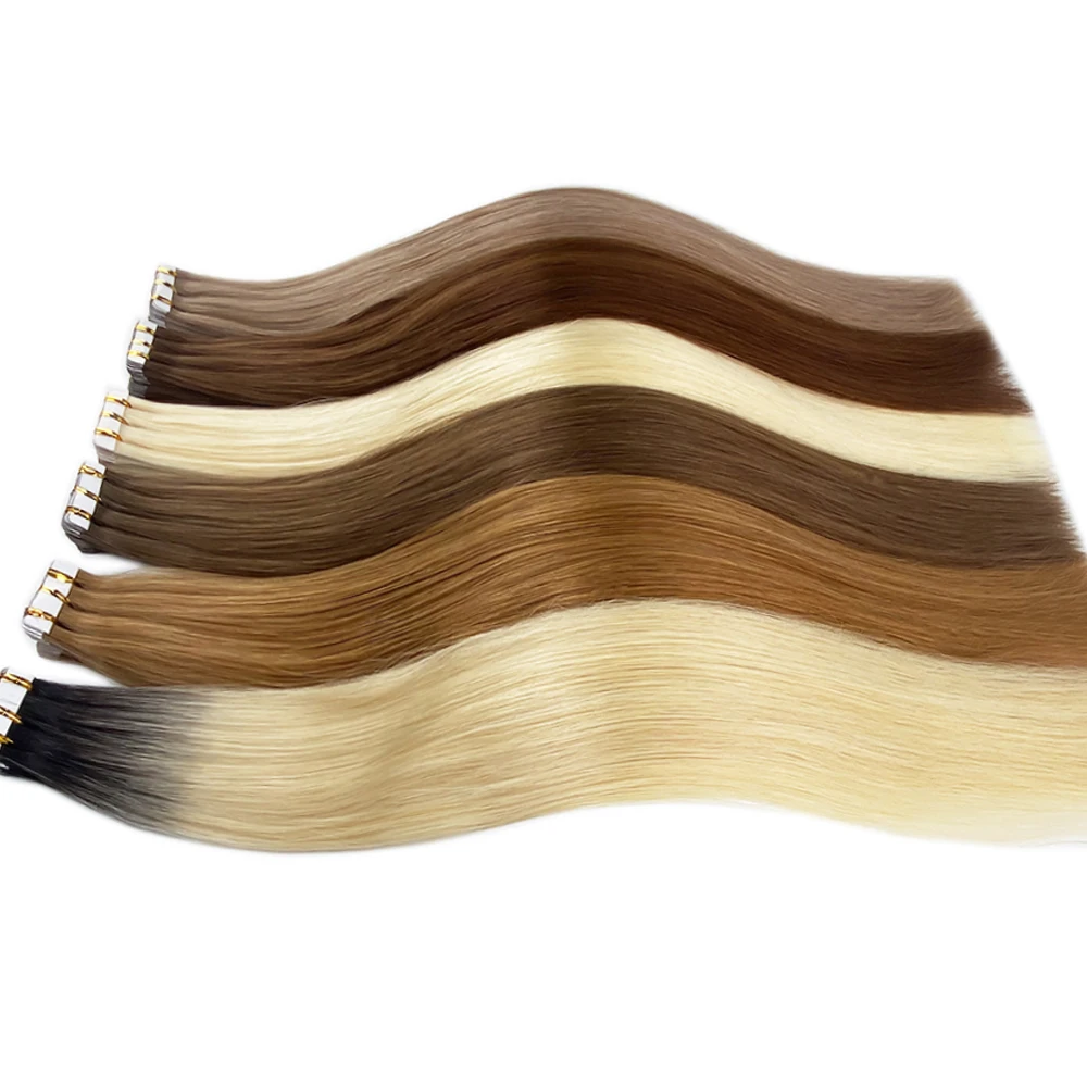 本物の人毛エクステ ベトナム産人毛 自然なストレート シームレス スキンウェフト