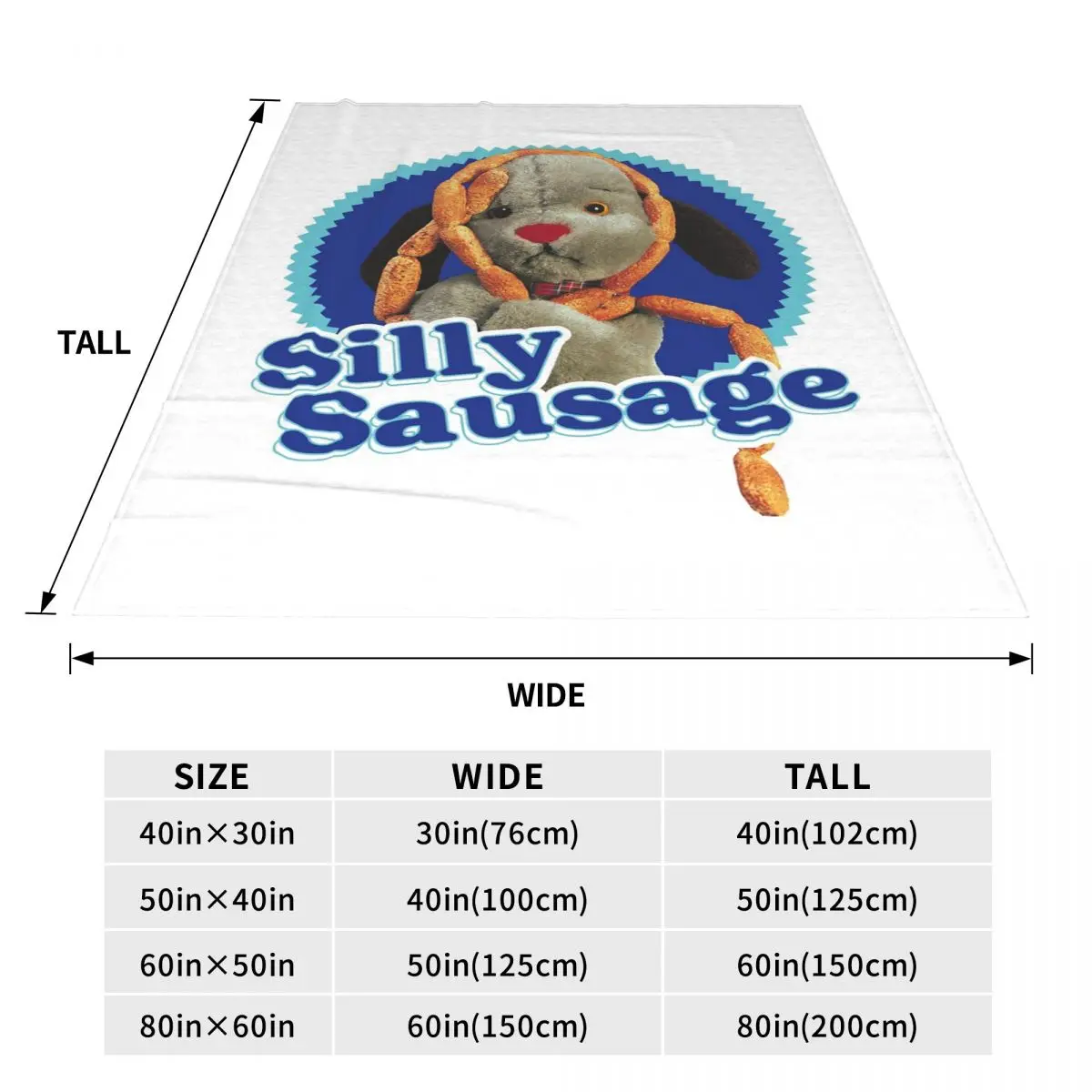 Sooty Sweep Silly Sausage Blanket Soft Warm Flannel Throw Blanket Plush for Bed Travel Home Couch