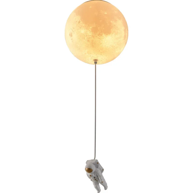 Planet Chandelier Children\'s Room Light Creative Boy Girl Bedroom Light 3D Printed Moon Spacemen Ceiling Chandelier Home Decor