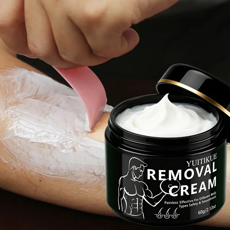 YUITIKUE Men's Painless Hair Removal Cream Safe Smooth Depilatory Cream For Chest Back Leg Underarm Full Body Skin Care 60g