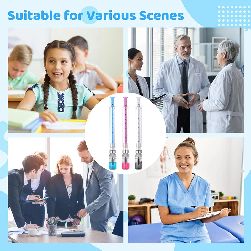 21 Pezzi Penne Siringa Penne Gel Penna Gel Siringa con Simpatico Tappo in Plastica Design Cartoon