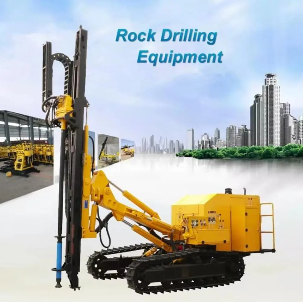 Portable Mining Drill Rig with Down-the-hole Hammer and Air Compressor Water Well Drilling Rig, Auger, Diamond Core Drill