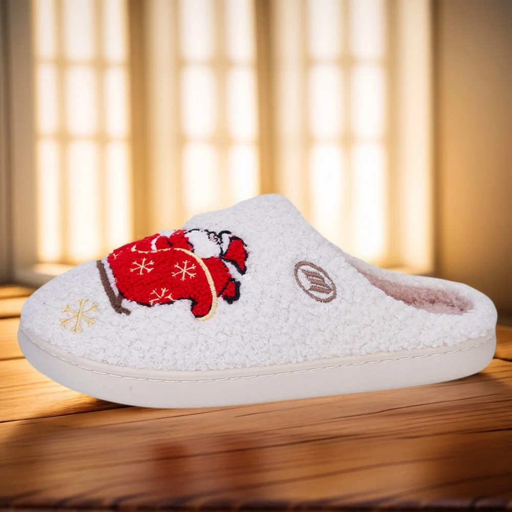 سانتا كلوز الأيائل عيد الميلاد نعال قماش مريحة رقيق المنزل النعال عدم الانزلاق غامض مغلق تو النعال للرجال النساء