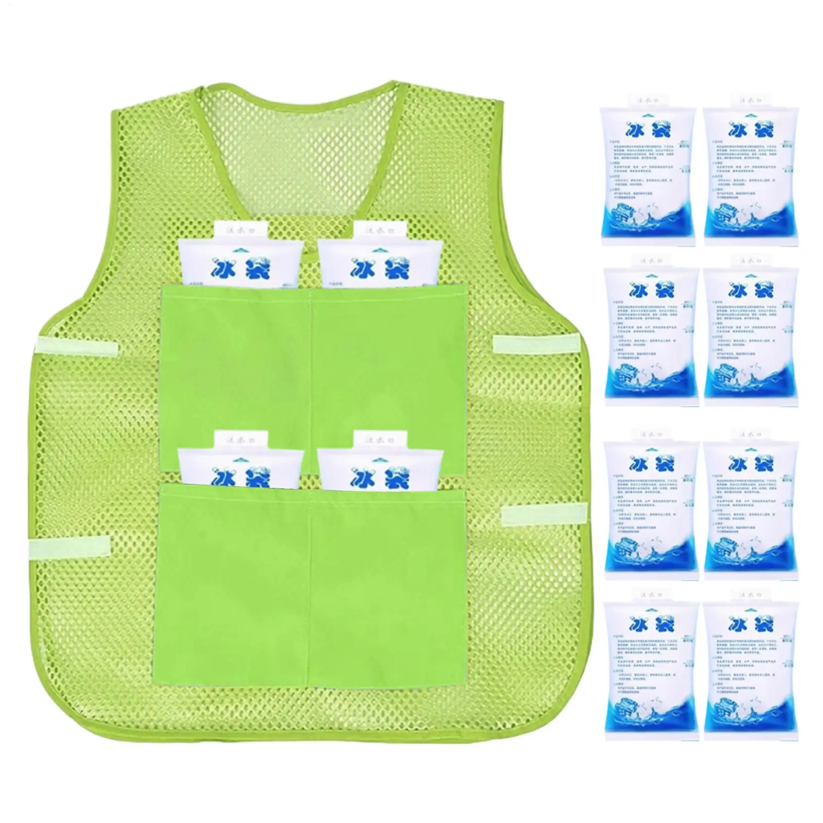 

riding Cooling Vest Fast Cooling Vest with 8 Ice Packs Wearable Personal Cooler Gadgets Cold Clothes for Summer Outdoor Sports