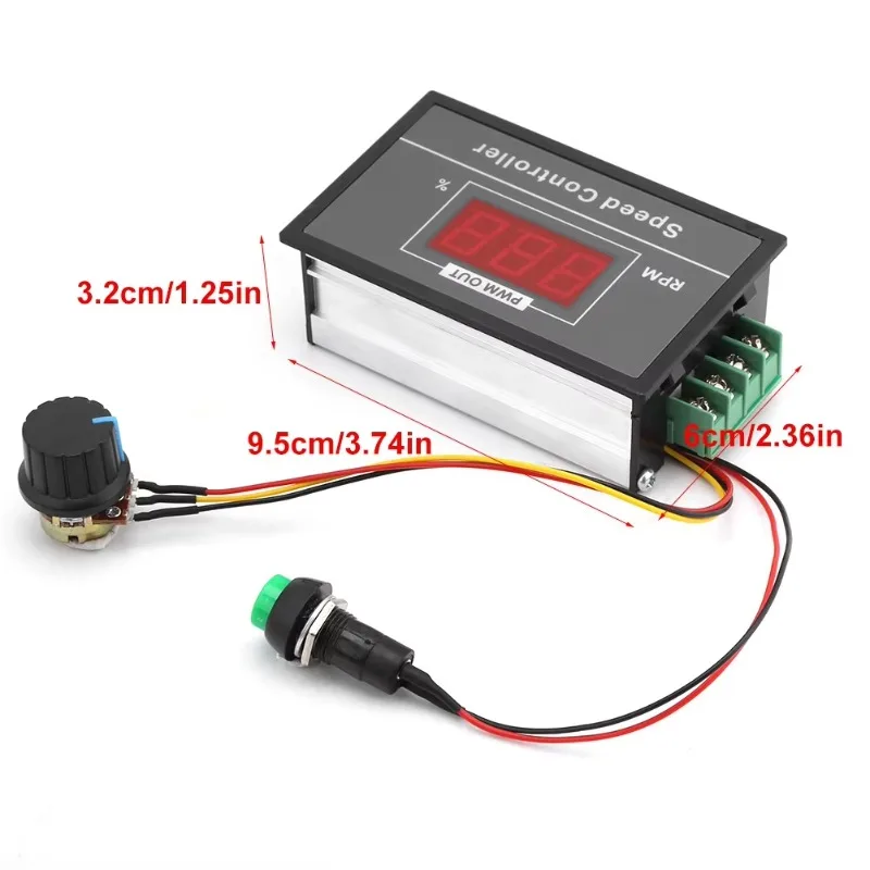 12V 24V 36V 48V 30A pulse width modulated DC motor speed controller with instantaneous start/stop