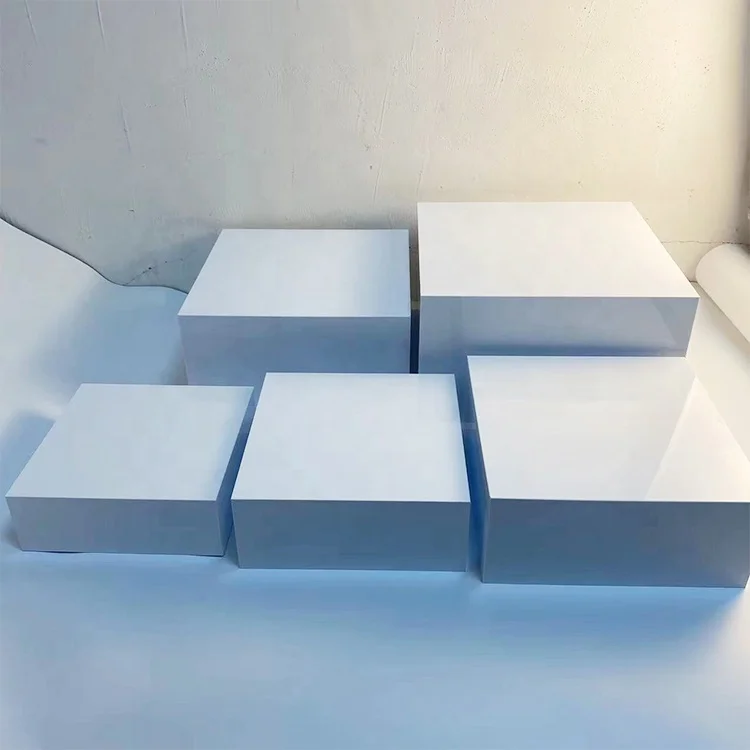 White Acrylic Riser Stand Buffet Table Food Display Stands Nesting Dessert Risers Cube Lucite Display Box for Wedding Party