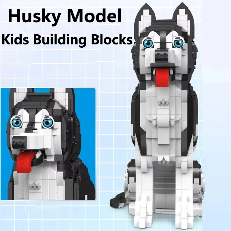 1442PCS Kids Building Blocks Husky Model Creative Pet Dog Assembly Puzzle Blocks Toys Educational Puzzle For Children Gifts